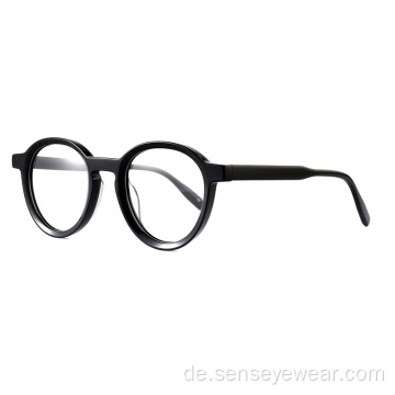 Runde unisex handgefertigte Acetat optische Rahmen Brillen